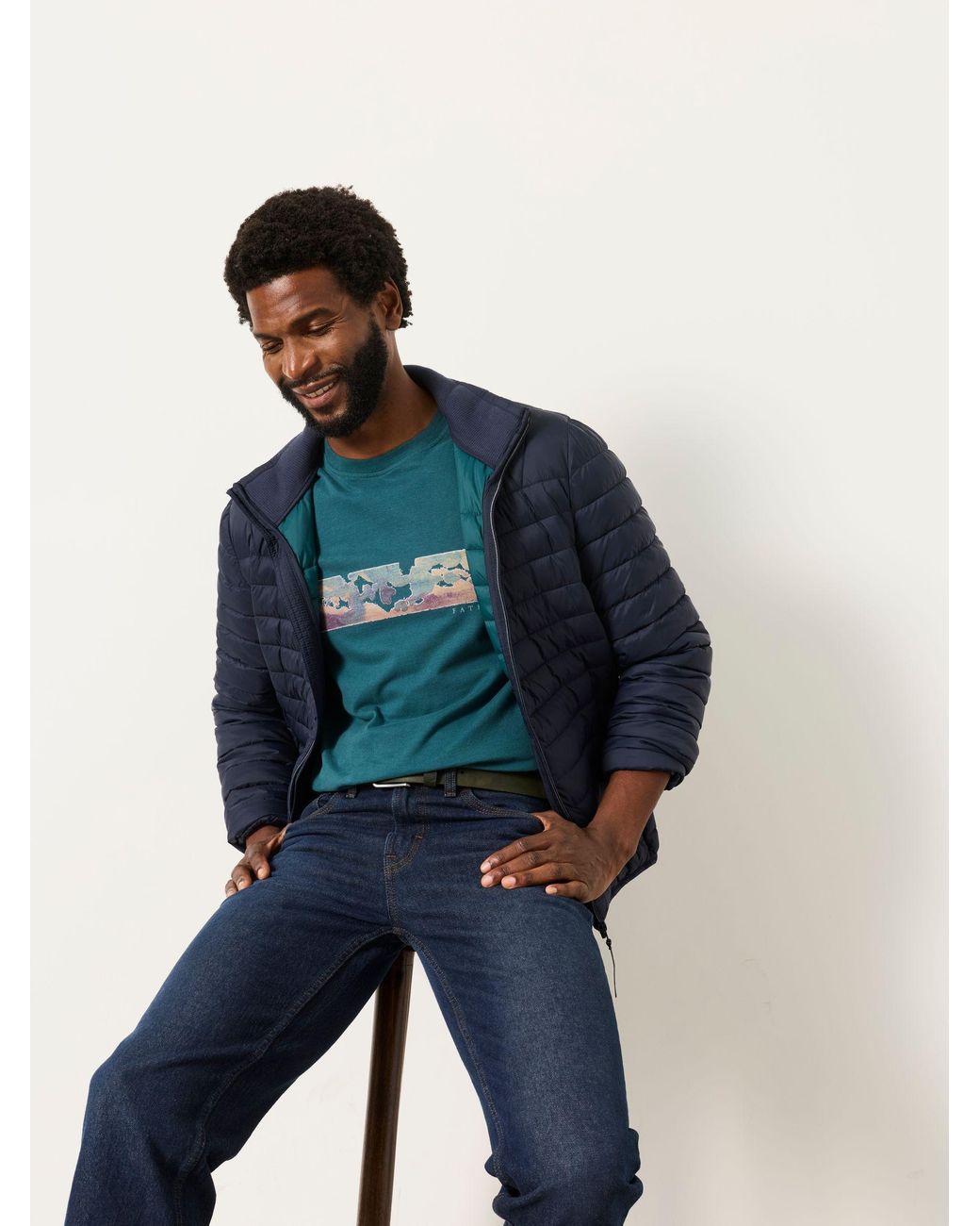 FatFace Blue Highland Graphic T-Shirt for men