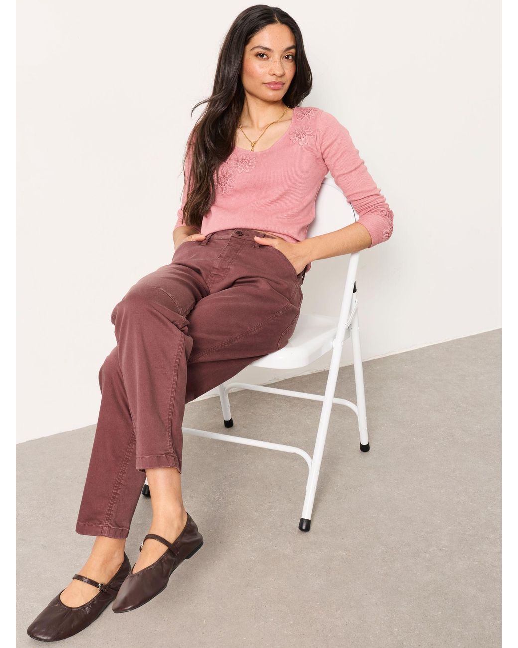 FatFace Pink Bella Chino Tapered Trousers