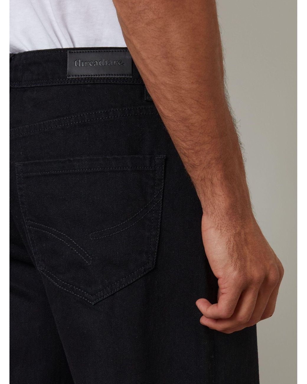 Threadbare Black Loose Fit Jeans for men