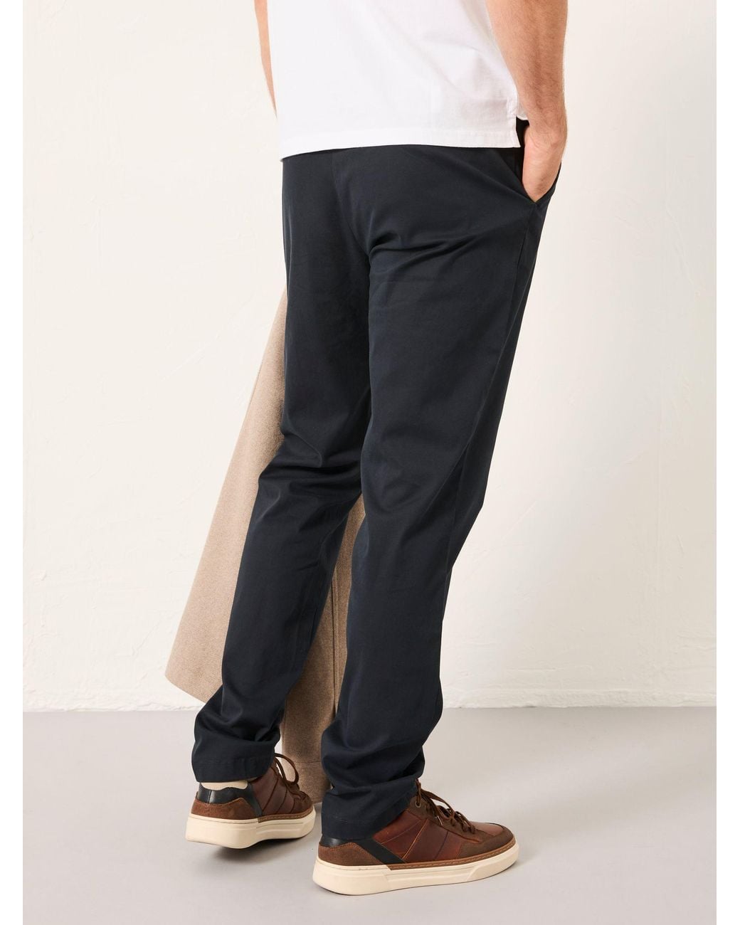FatFace Blue Bosbury Tailored Fit Smart Chino Trousers for men