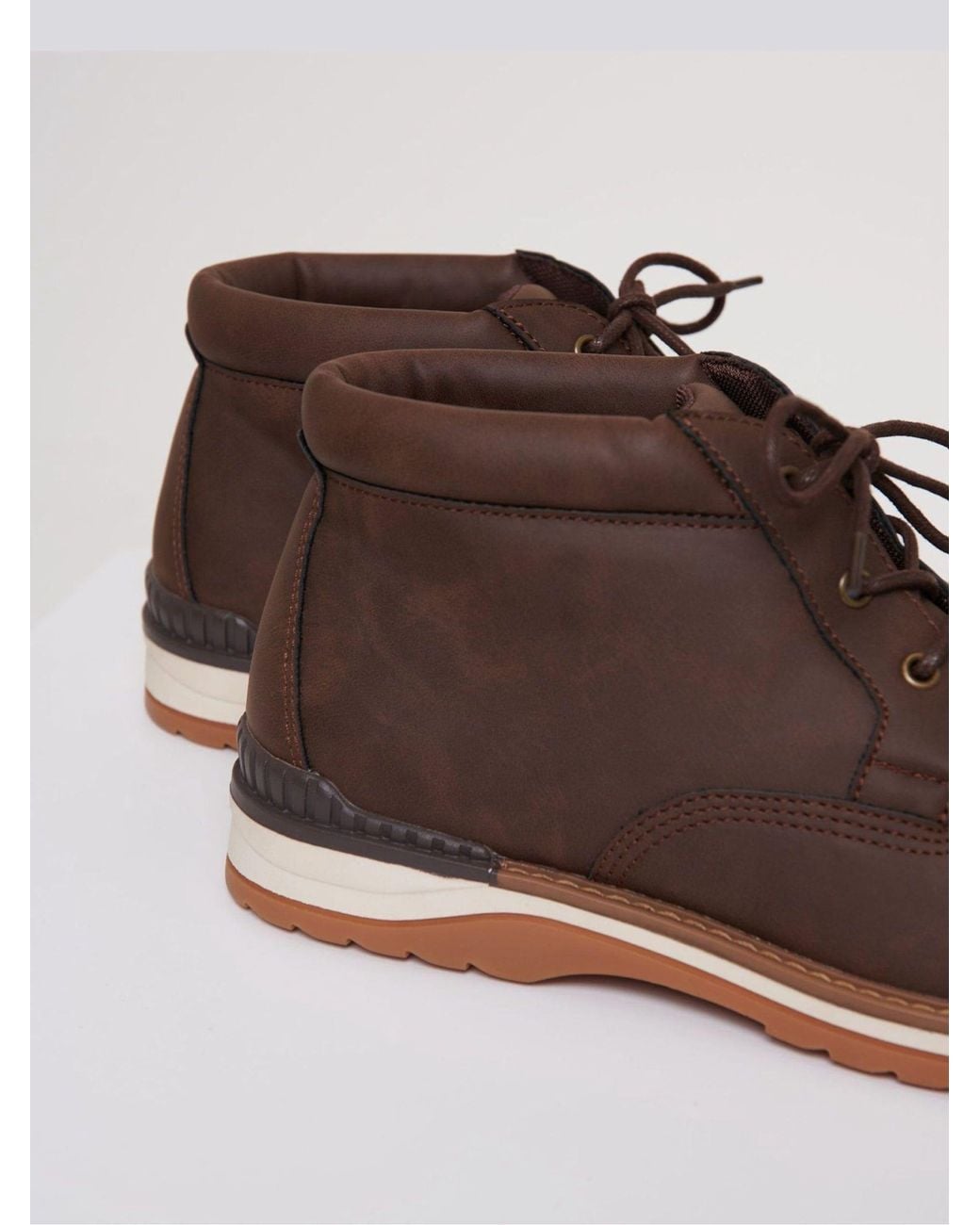 Threadbare Brown Lace Up Boots for men