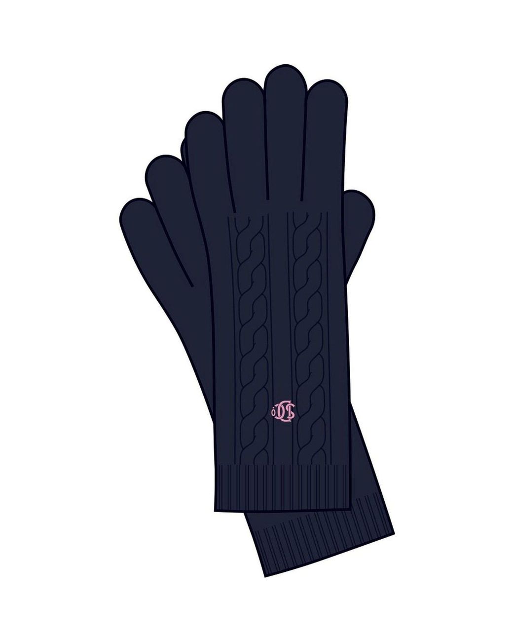 Superdry Blue Premium Cable Gloves