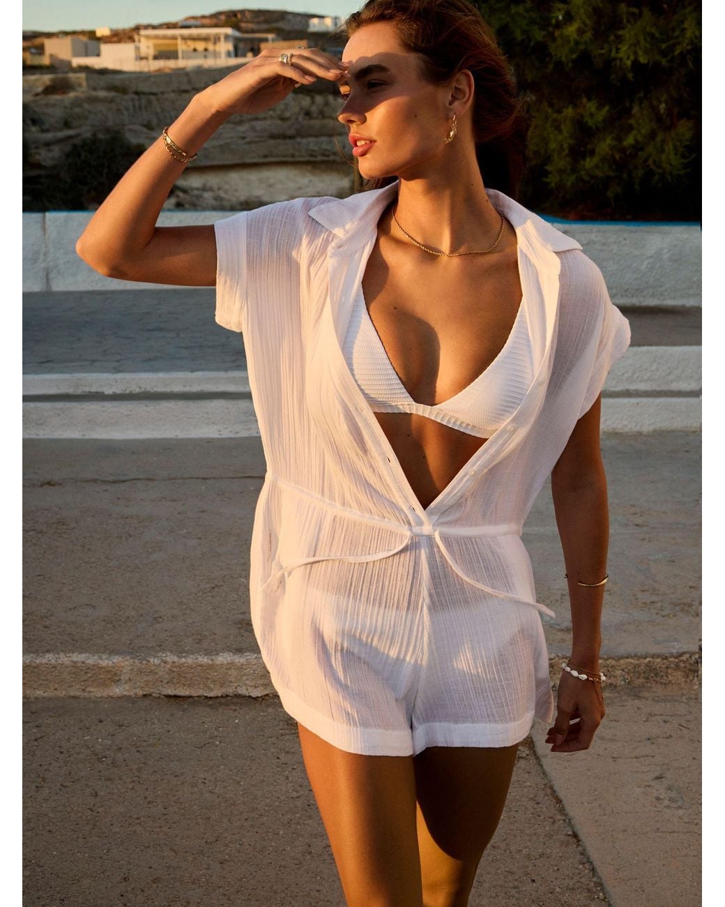 Sea Level Black Sunset Playsuit