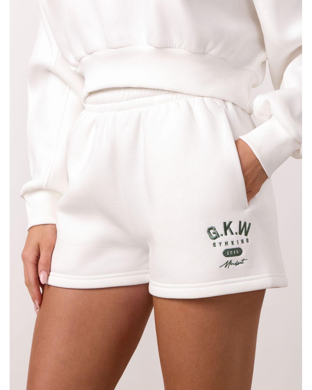 Gym King White Composure Shorts