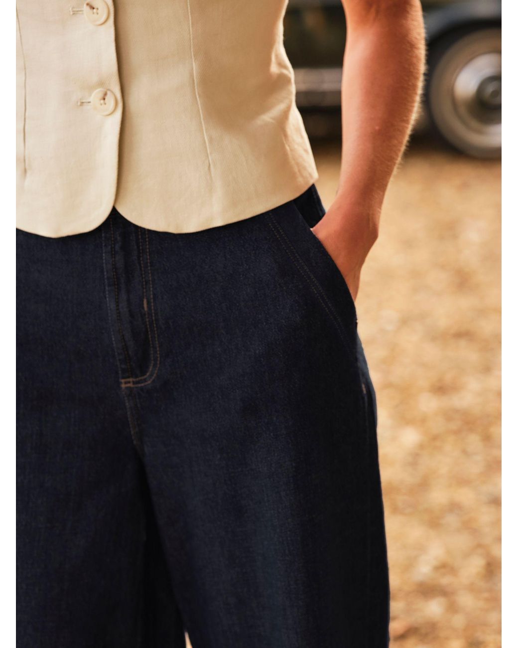 FatFace Blue Fatface Reki Wide Leg Jeans
