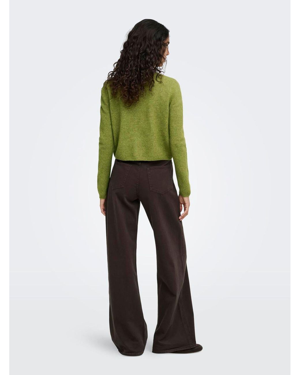 Jdy Green Knitted Button Down Short Cardigan