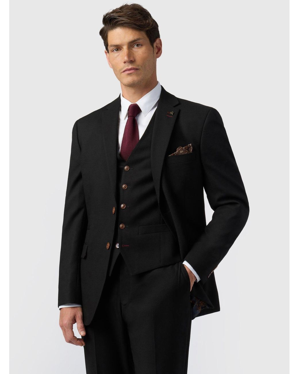 Antique Rogue Black Texture Regular Jacket for men