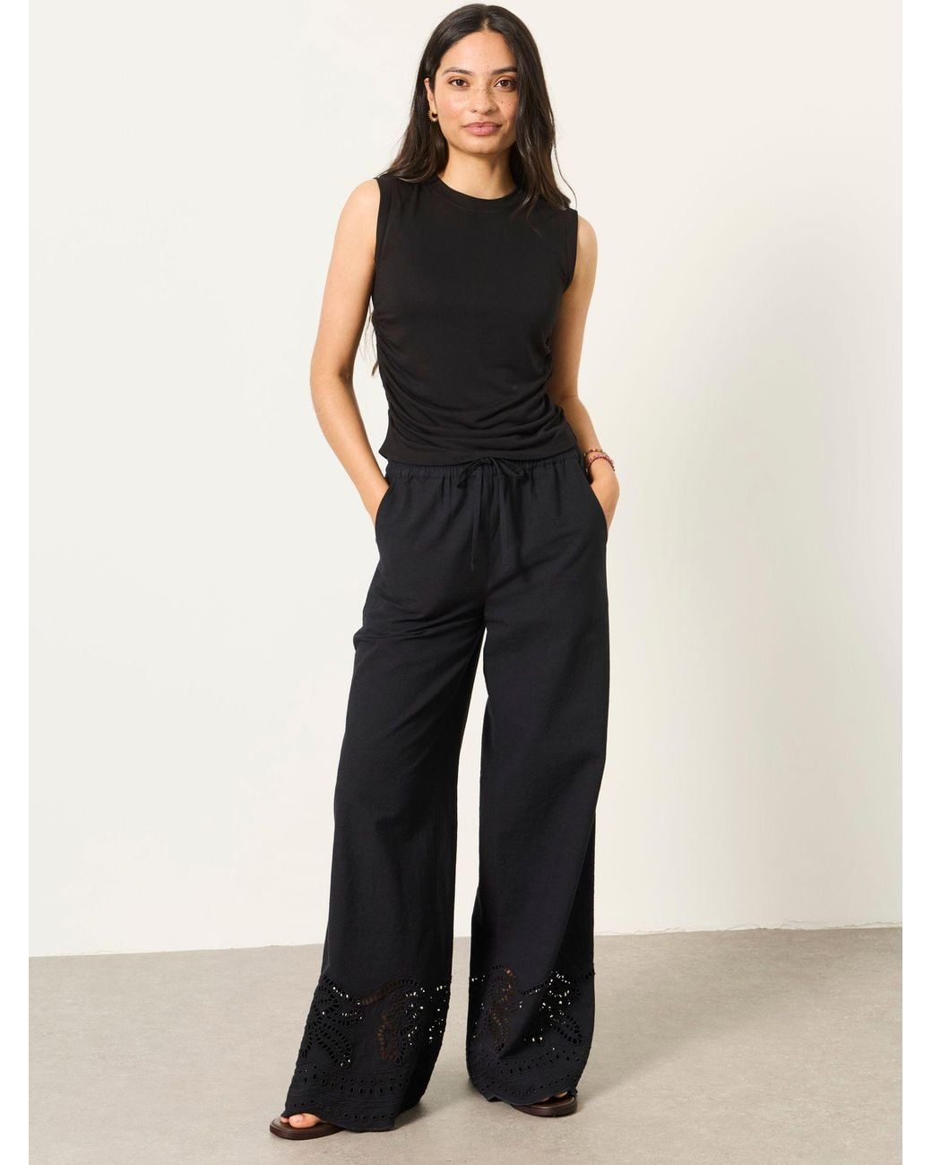 FatFace Black Ruby Ruched Top