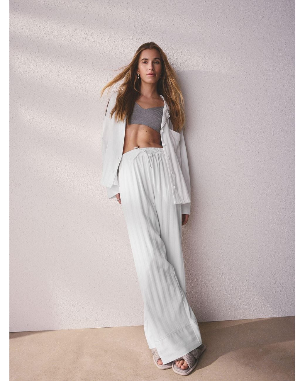 Next White Studio Button Through Pyjamas