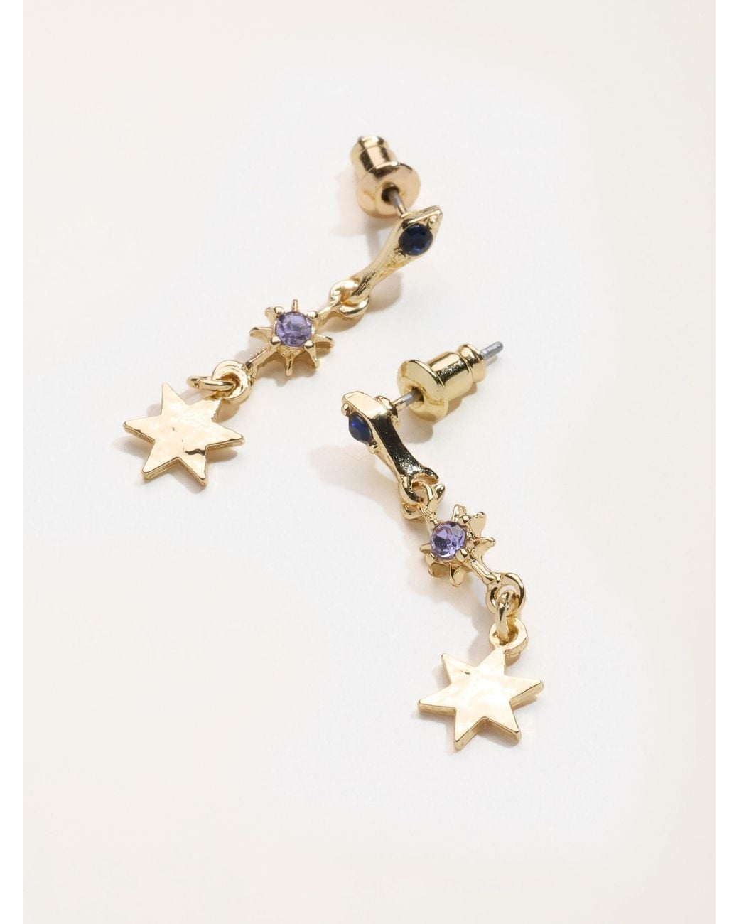 FatFace Black Star Gem Drop Earrings