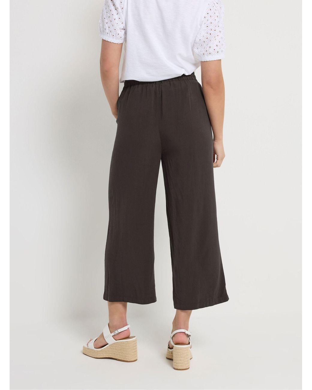 M Com Brown Wide Leg Culottes