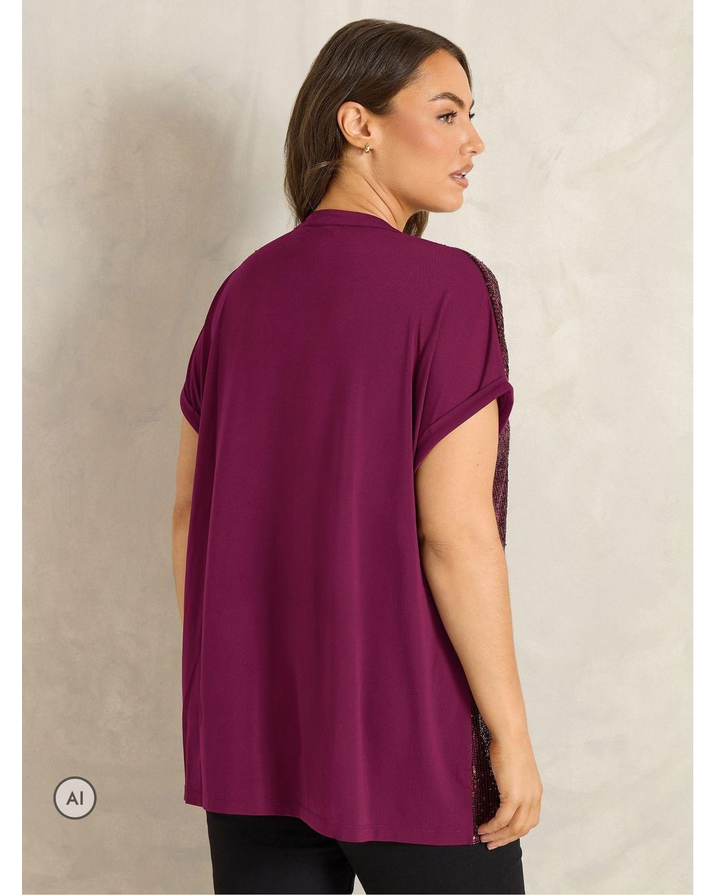Evans Purple Sequin Embellished Top