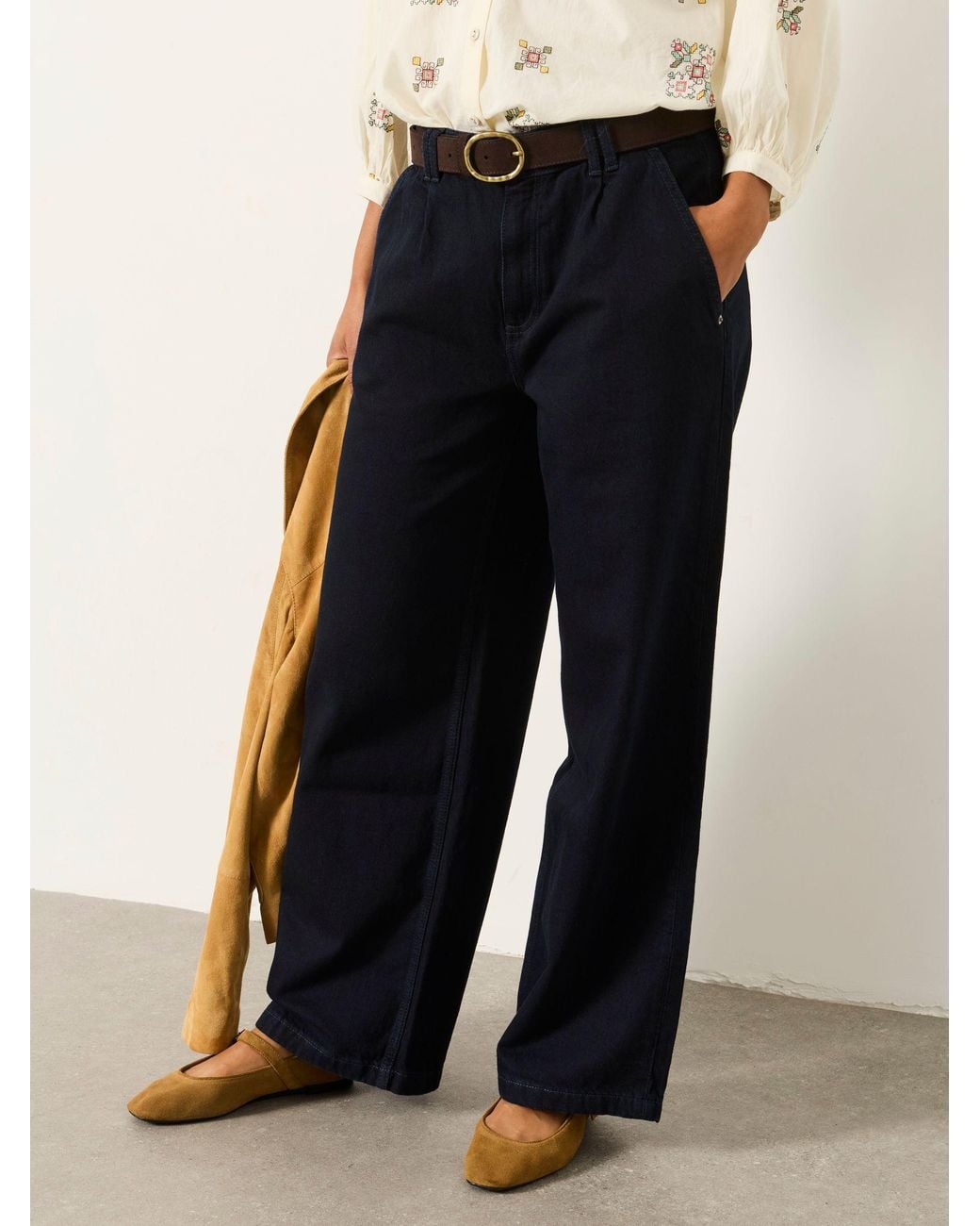 FatFace Blue Maya Petite Pleat Jeans