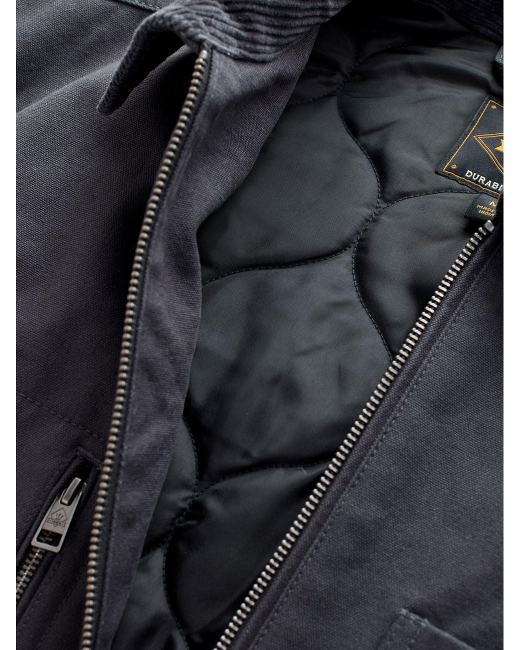 Next Black Charcoal Canvas Chore Jacket for men