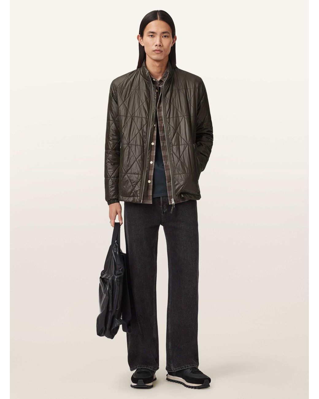 AllSaints Brown Allsaints Tribex Shine Jacket for men
