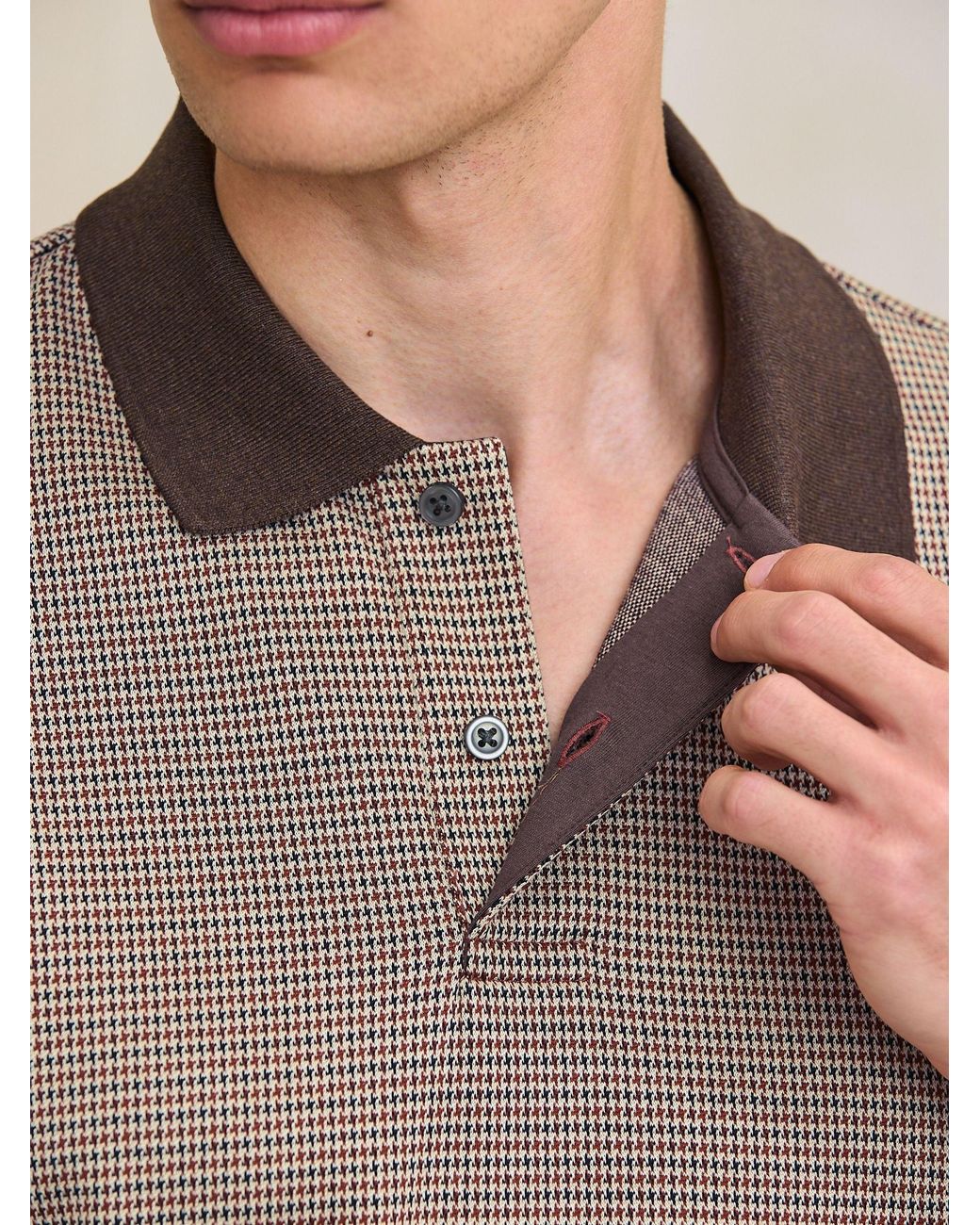 Next Gray Pattern Polo Shirt for men