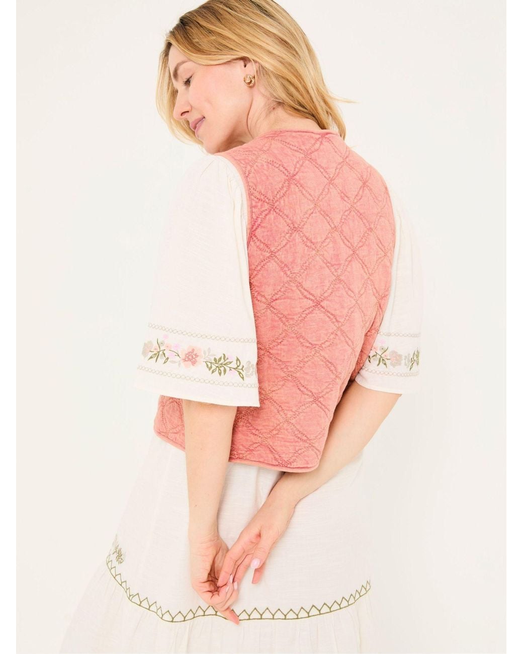FatFace Multicolor Quilted Tie Front Waistcoat