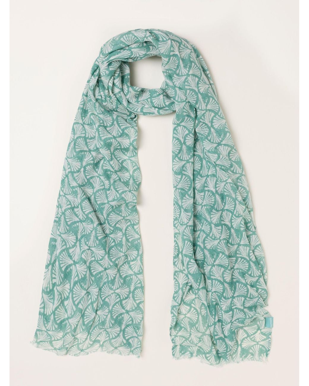 FatFace Blue Shell Printed Lightweight Scarf