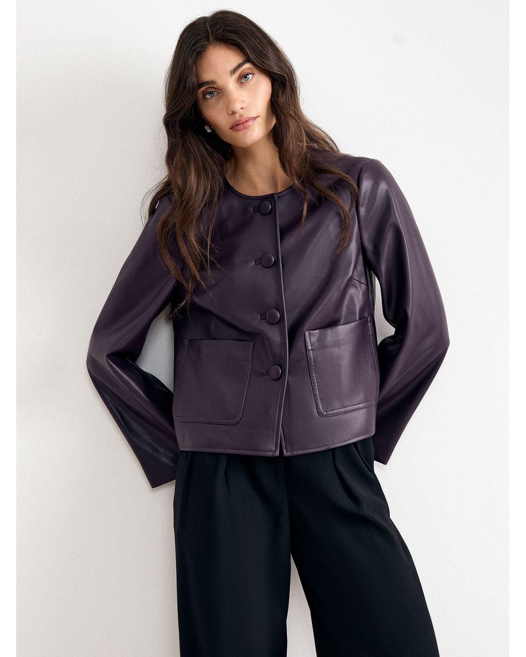 Phase Eight Blue Malina Pu Jacket