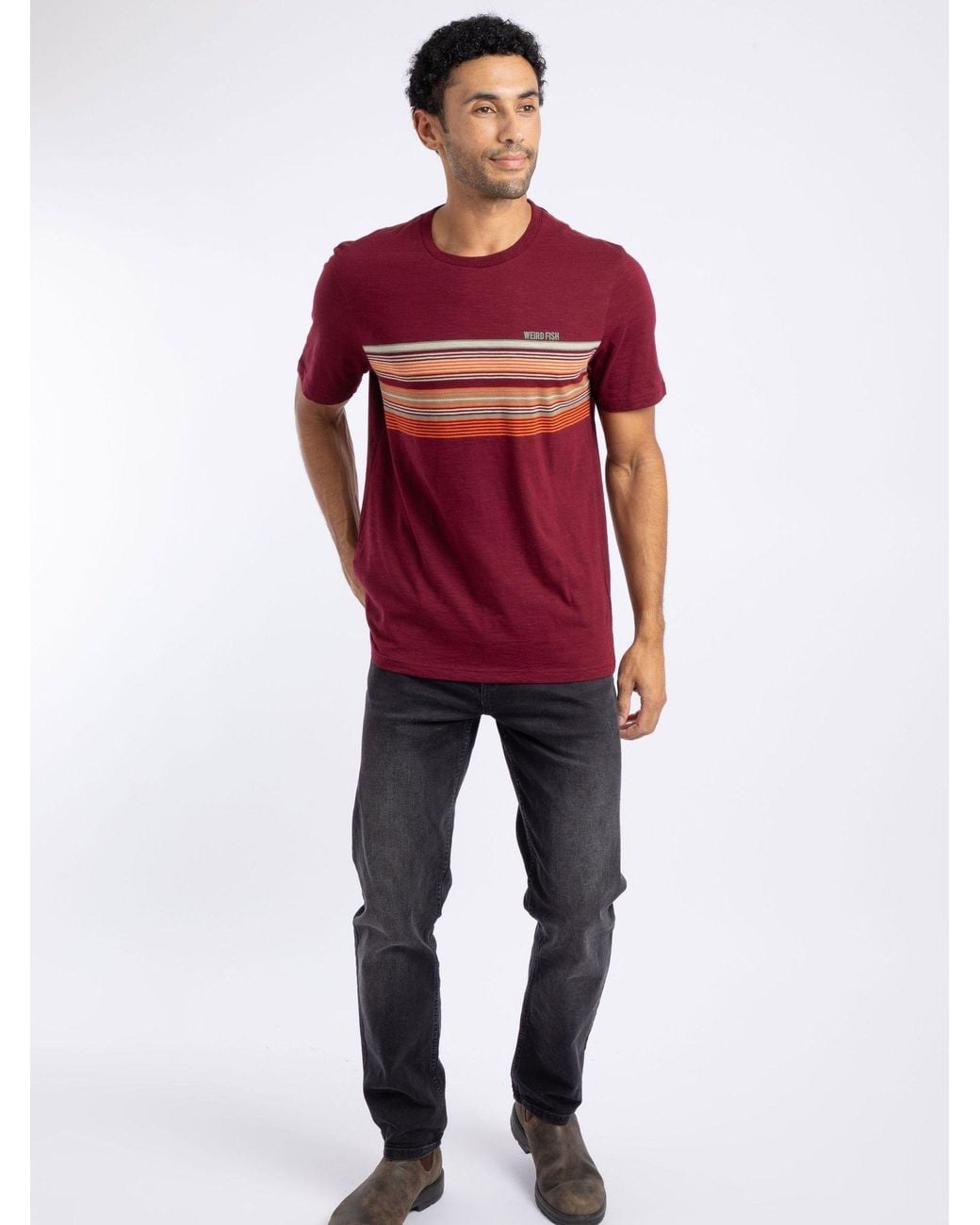 Striped Colorful Fish Weird Fish Garside Chest Stripe T-Shirt in Red for Men | Lyst