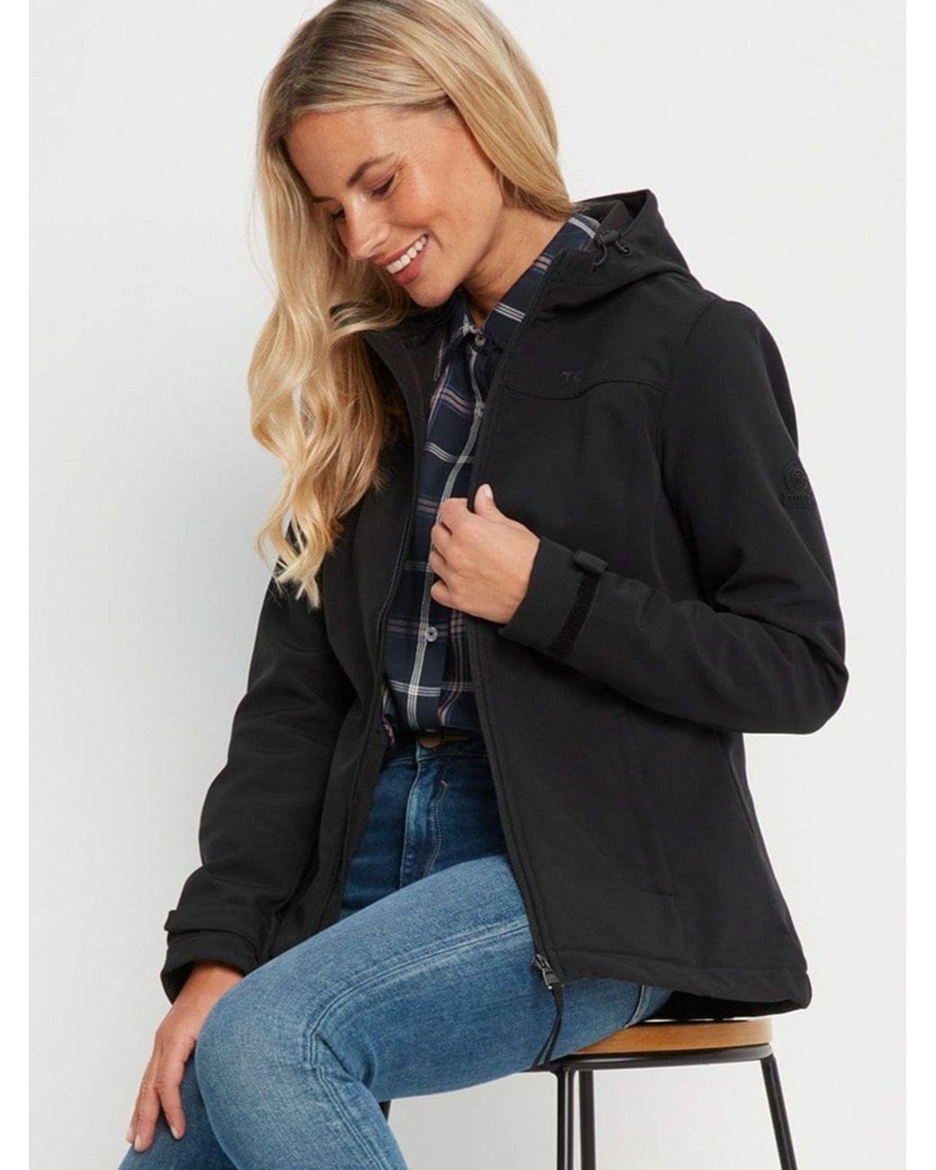 TOG24 Black Keld Shower Resistant Hooded Softshell Jacket