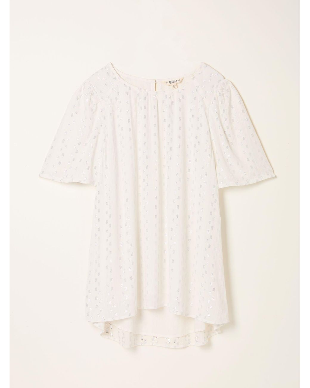 FatFace White Lyndy Metallic Blouse