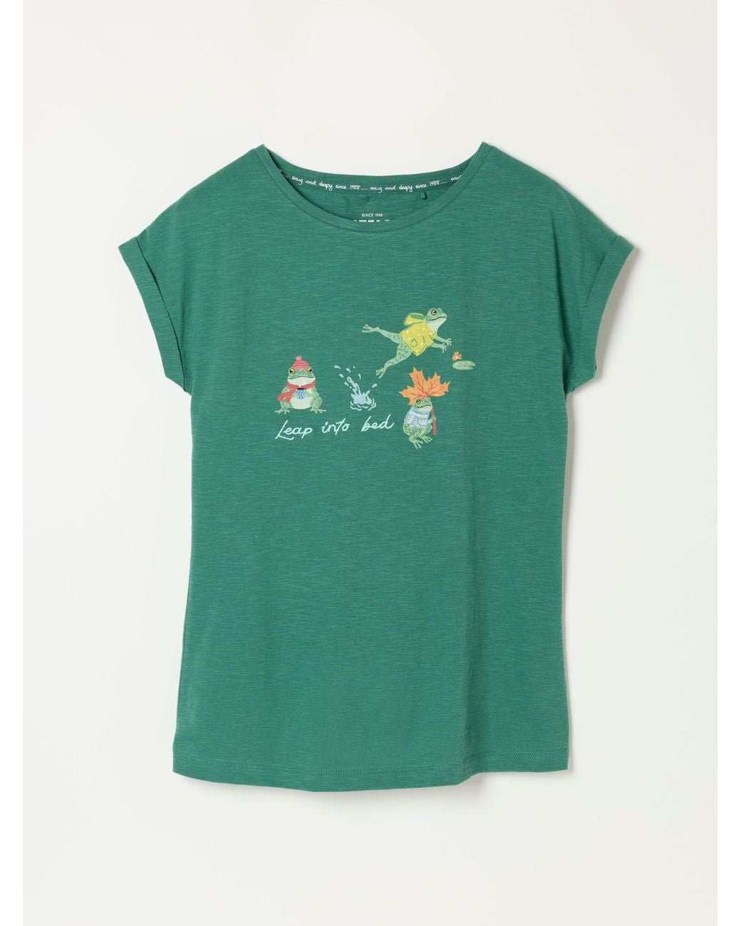 FatFace Green Ivy Pyjama Top