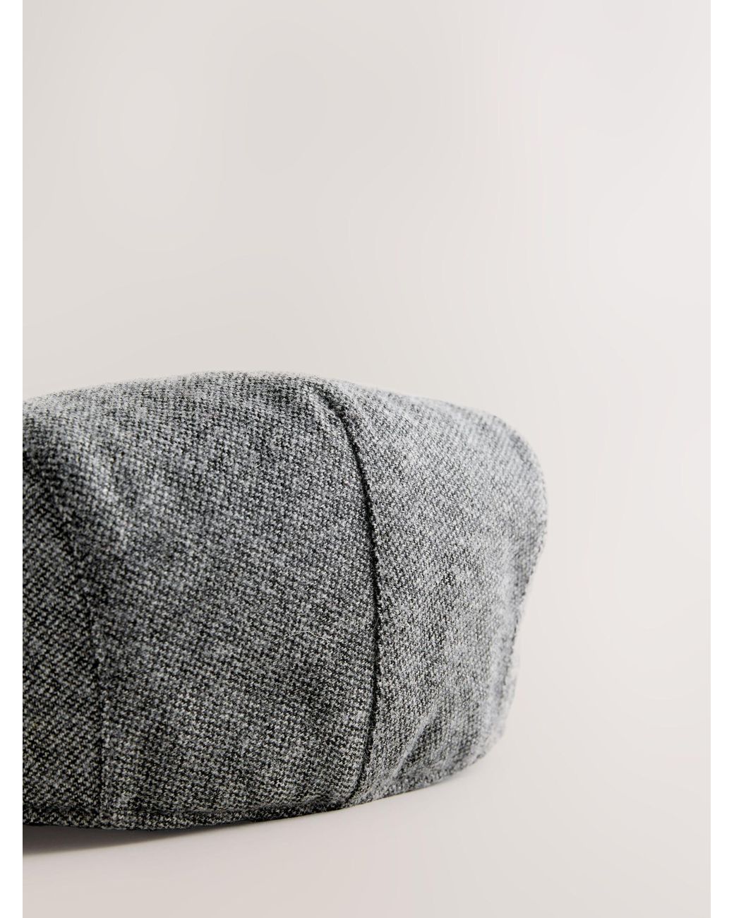Next Gray Herringbone Flat Cap for men