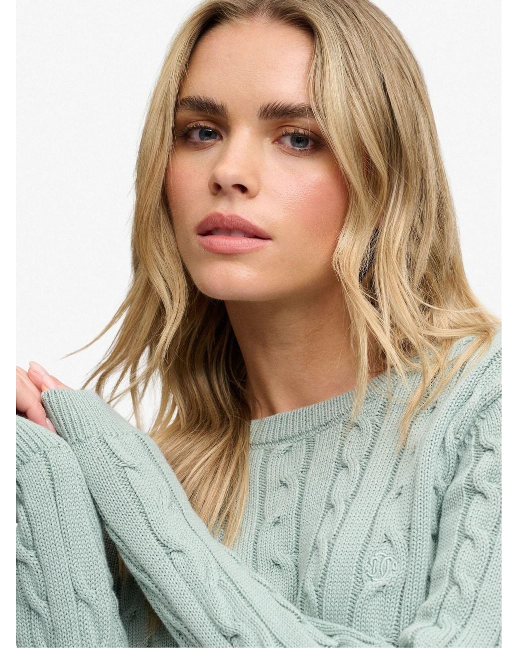 Superdry Blue & Co Essentials Cable Knit Jumper