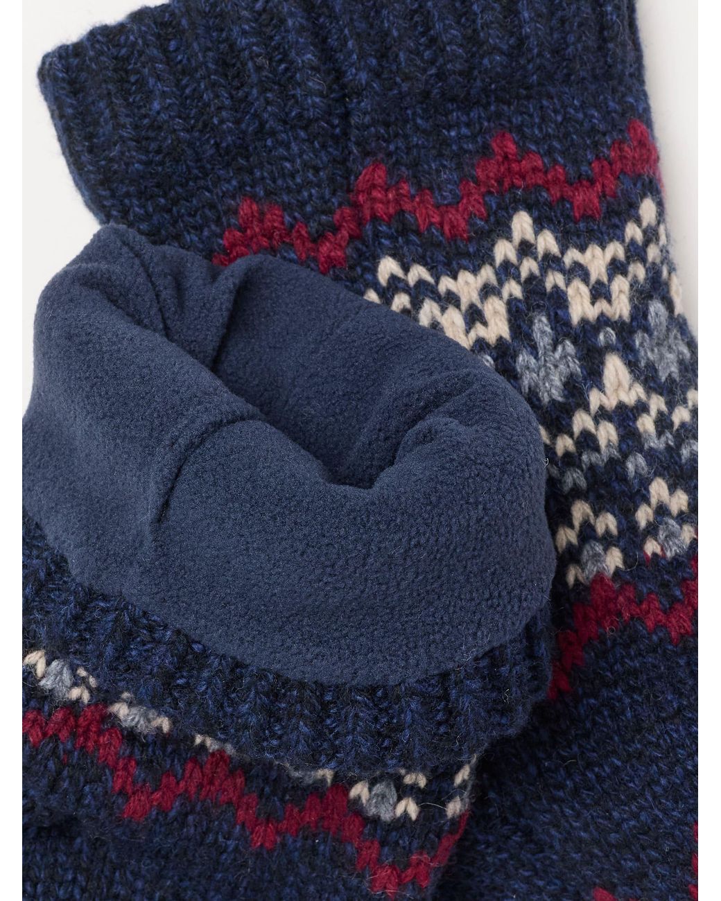 FatFace Blue Fatface Fairisle Slipper Socks for men