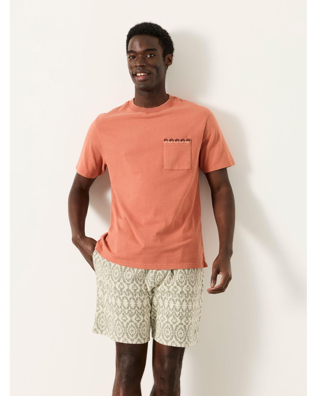 FatFace Gray Fatface Jacquard Drawstring Shorts for men
