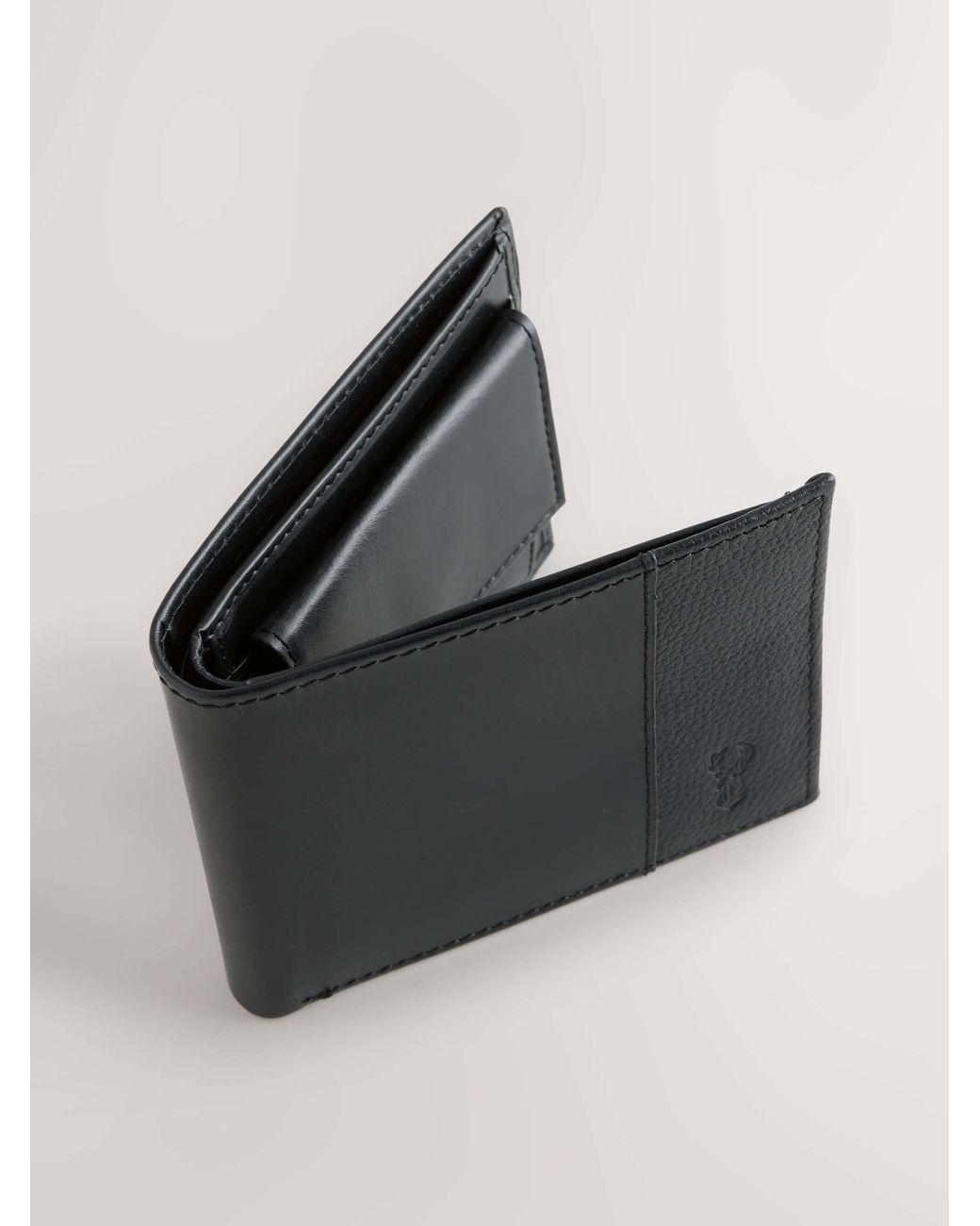 Next Blue Leather Bifold Wallet for men