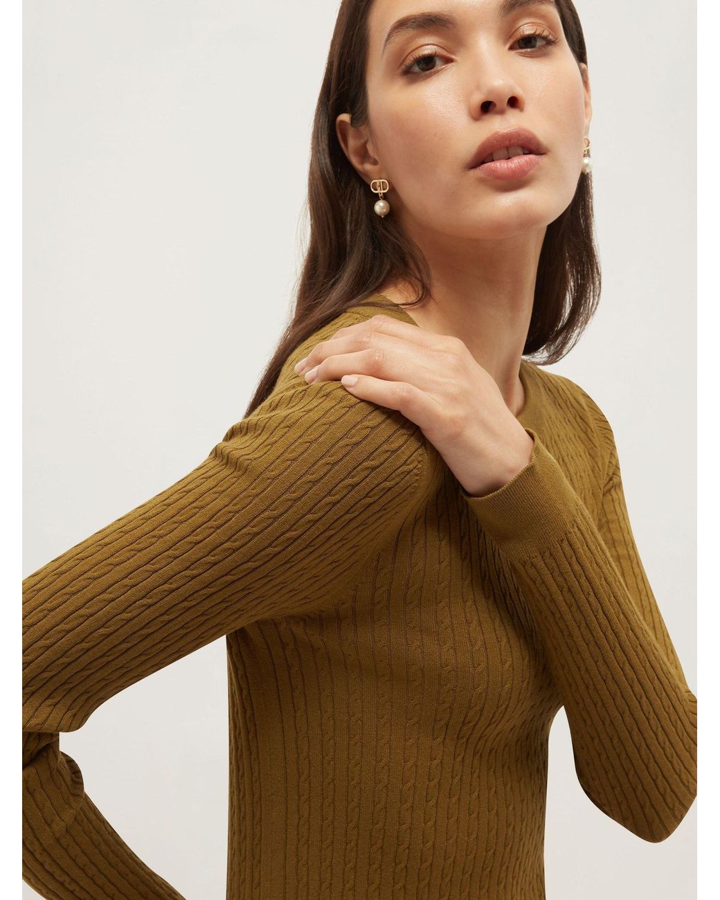 Hobbs Green Iris Cable Jumper
