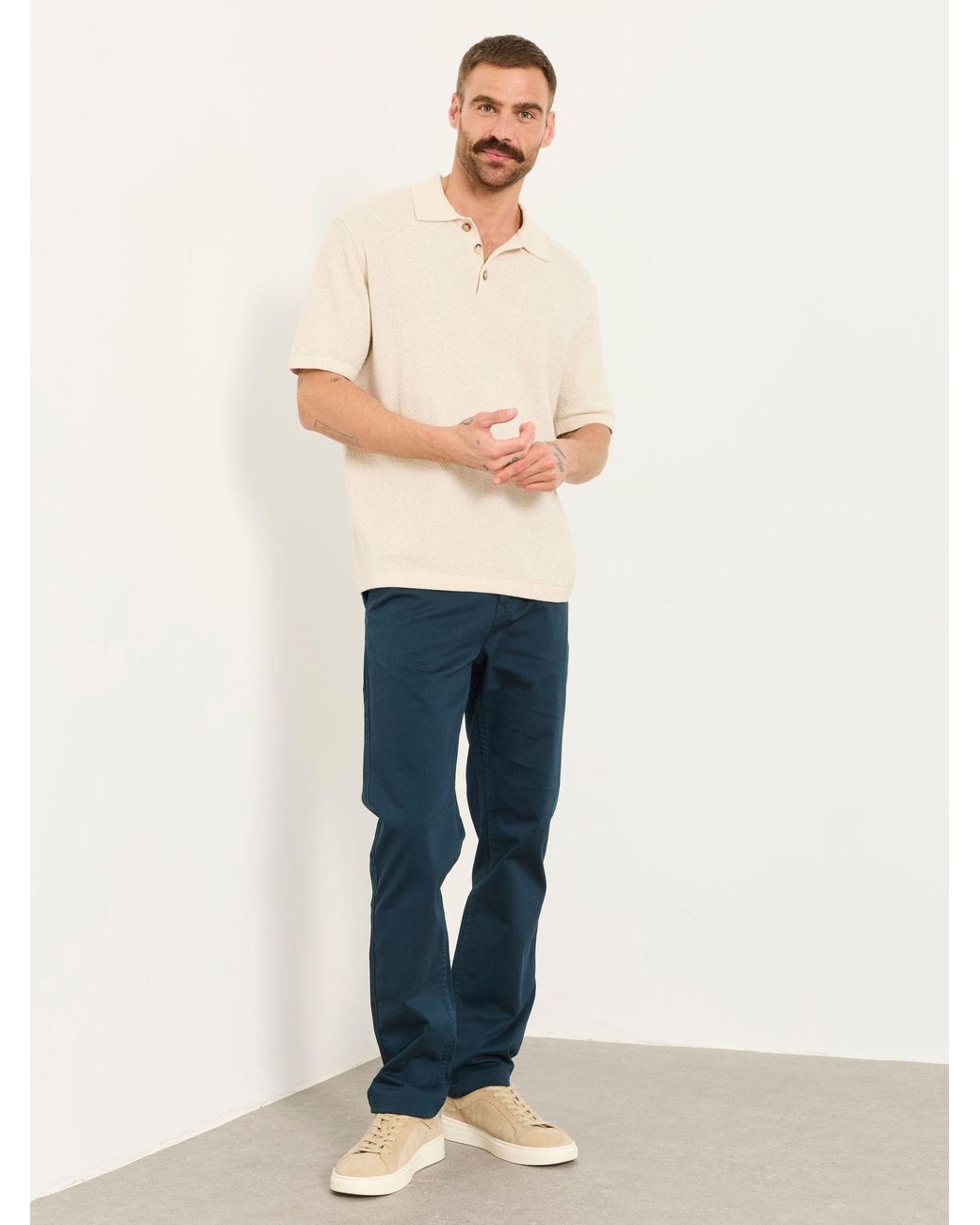 FatFace Blue Fatface Carbis Straight Fit Chinos for men