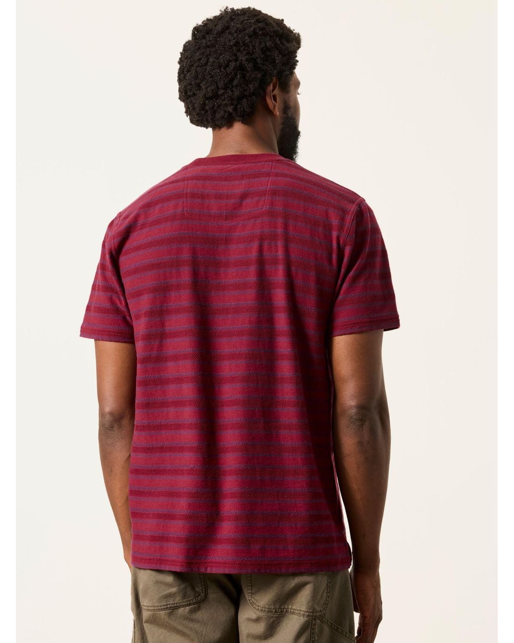 FatFace Short Sleeve Textured Stripe T-Shirt for men