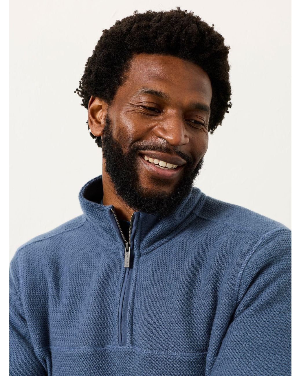 FatFace Blue Trescowe Quarter Neck Sweat for men
