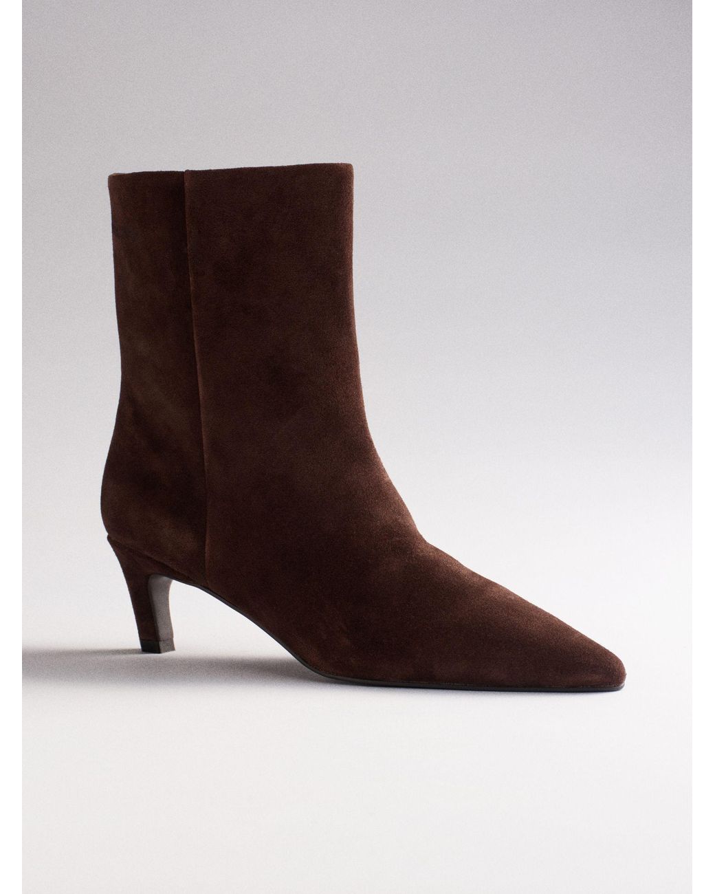 The Set Brown Premium Chisel Ankle Boots Suede