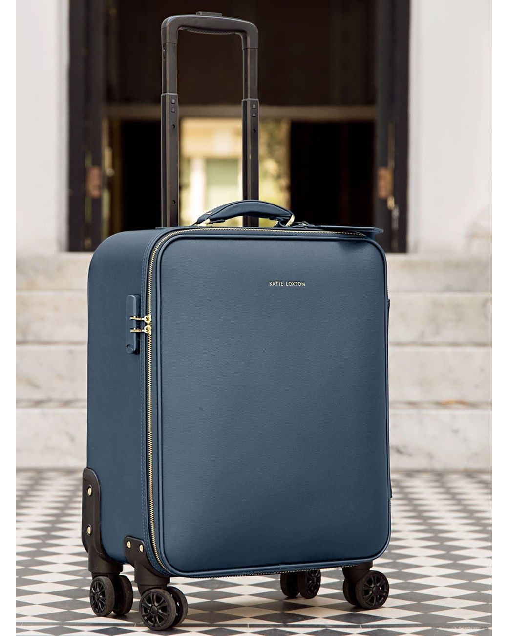 Katie Loxton Blue Oxford Cabin Suitcase