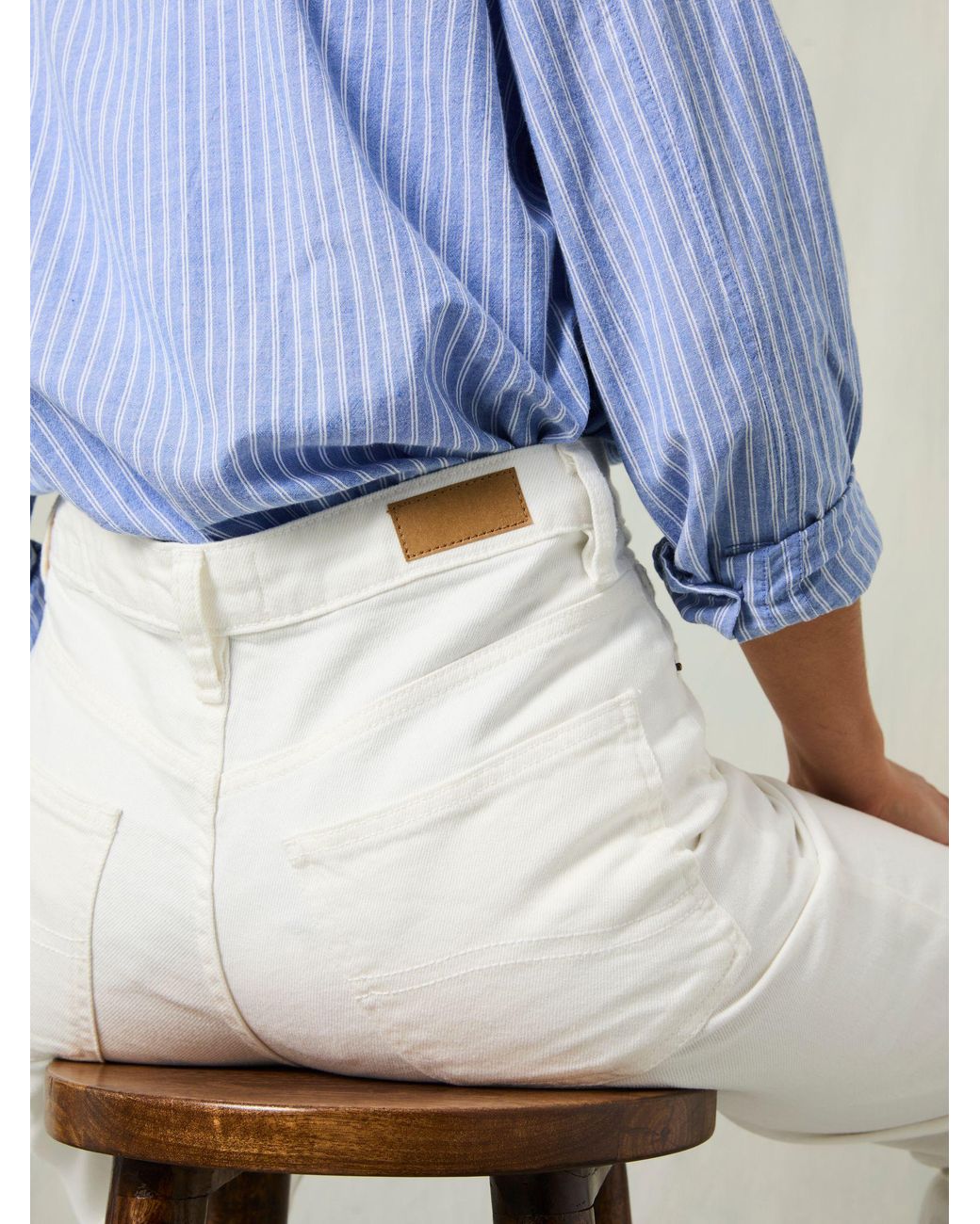 FatFace White Marlow Taper Leg Jeans