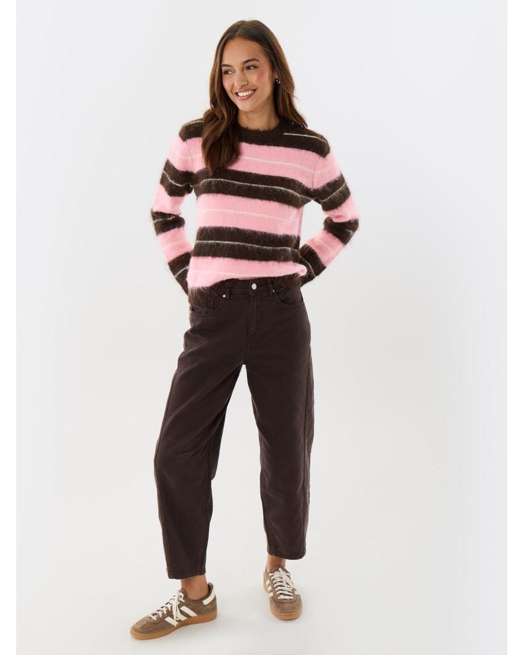 Threadbare Pink Wool Blend Brushed Knit Jumper