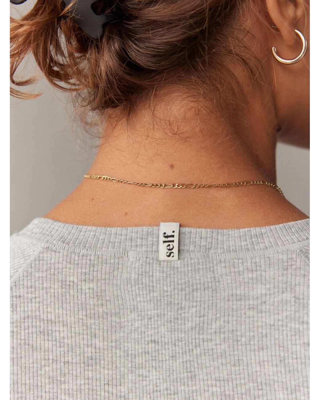 Self White Fitted Rib T-Shirt