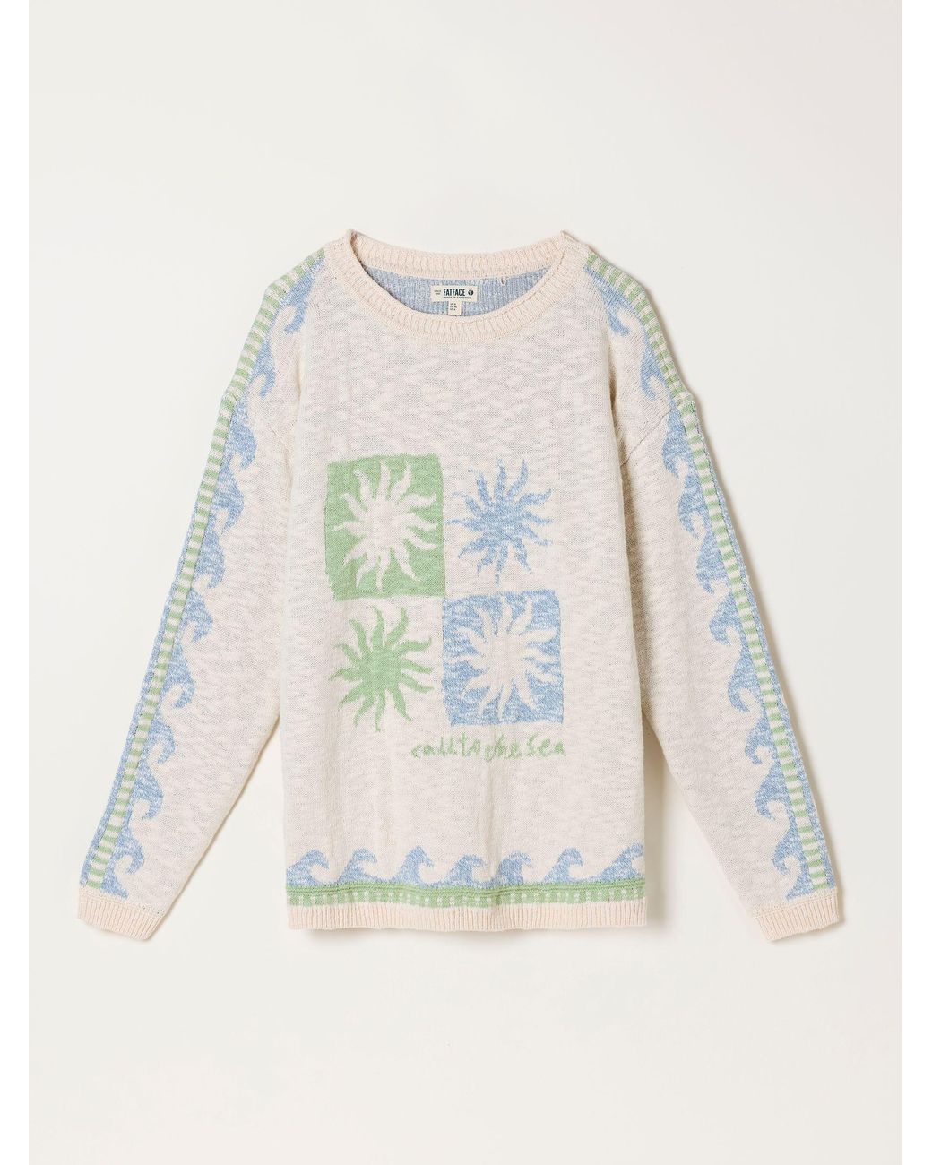 FatFace White Sun Knitted Jumper