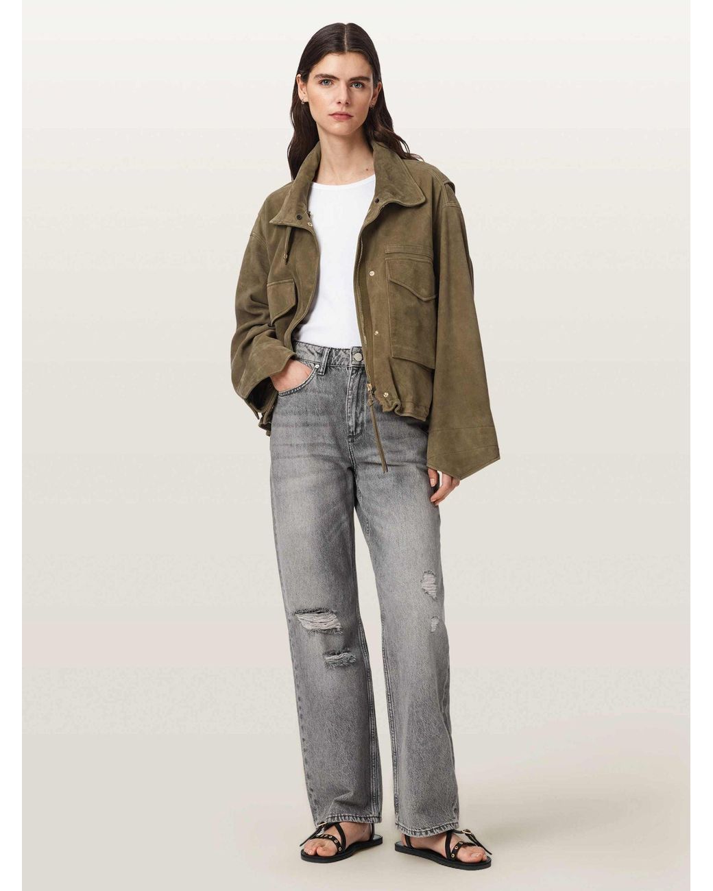 AllSaints Brown Allsaints Khaki Clay Jacket