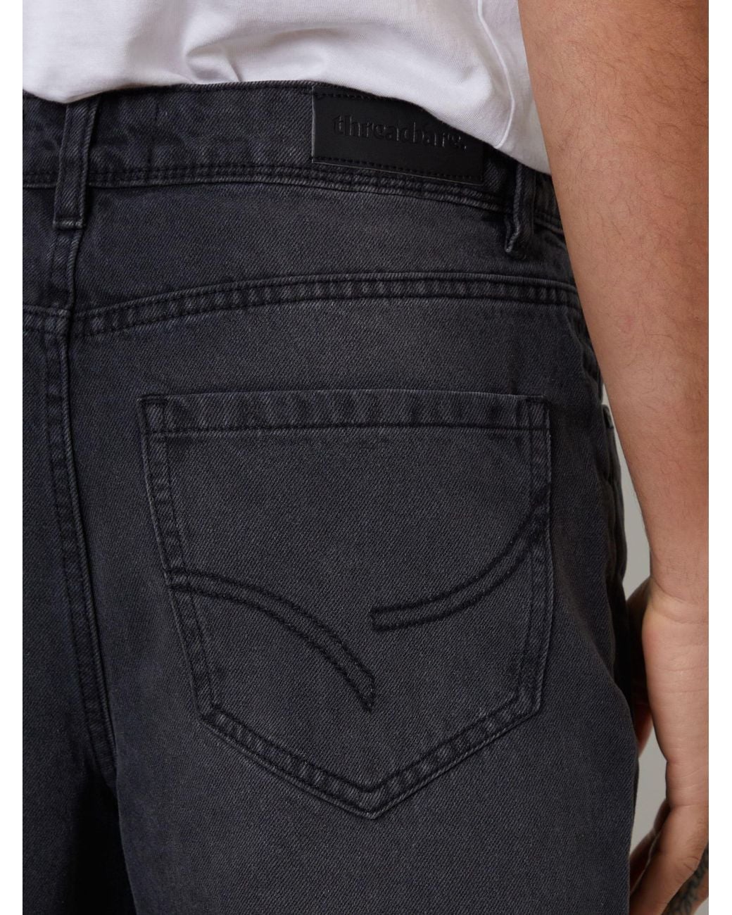 Threadbare Black Loose Fit Jeans for men
