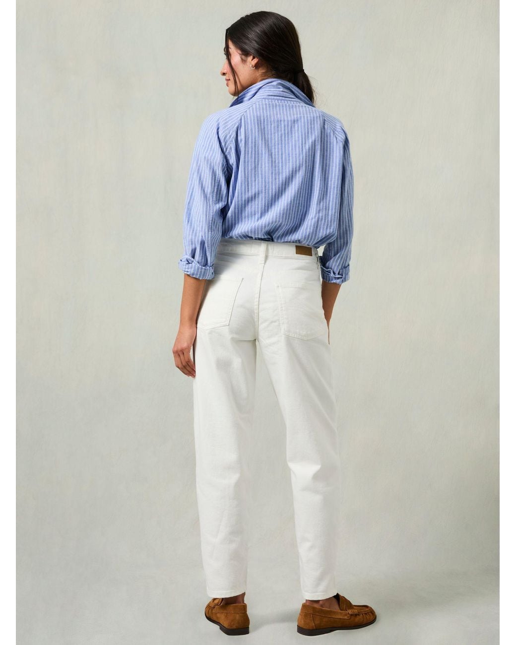 FatFace White Marlow Taper Leg Jeans