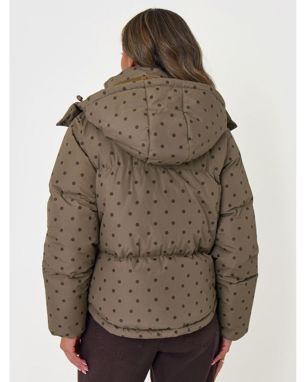 Threadbare Brown Cropped Funnel Neck Puffer Coat