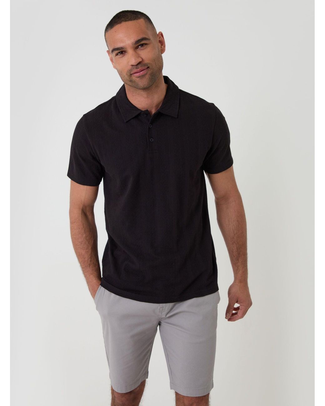 Threadbare Black Elasticated Waist Stretch Chino Shorts for men