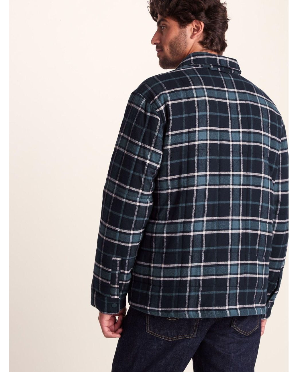 TOG24 Blue Kinsey Quilted Flannel Shacket for men