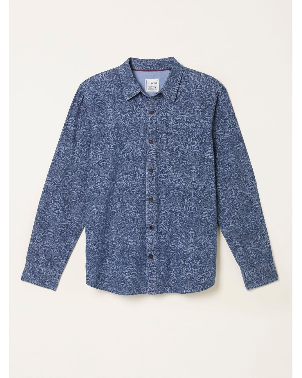 FatFace Blue Long Sleeve Floral Bouquet Print Shirt for men