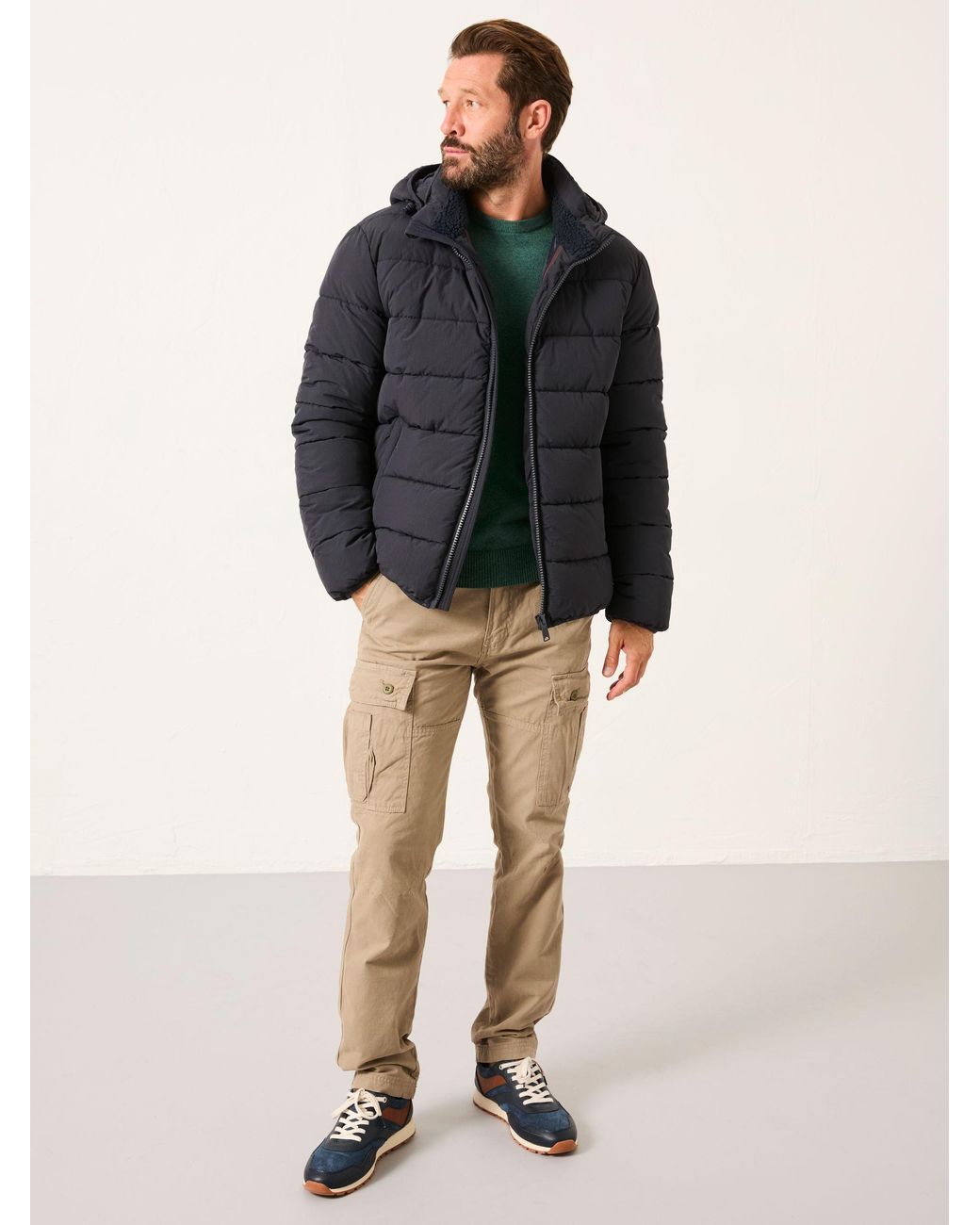 FatFace Black Winkworth Hooded Puffer Jacket for men
